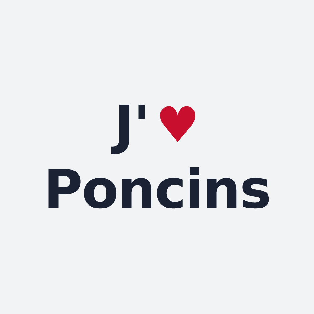 Poster personnalisé Poncins — design J'aime Poncins