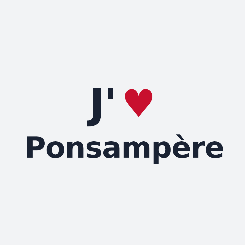Poster personnalisé Ponsampère — design J'aime Ponsampère
