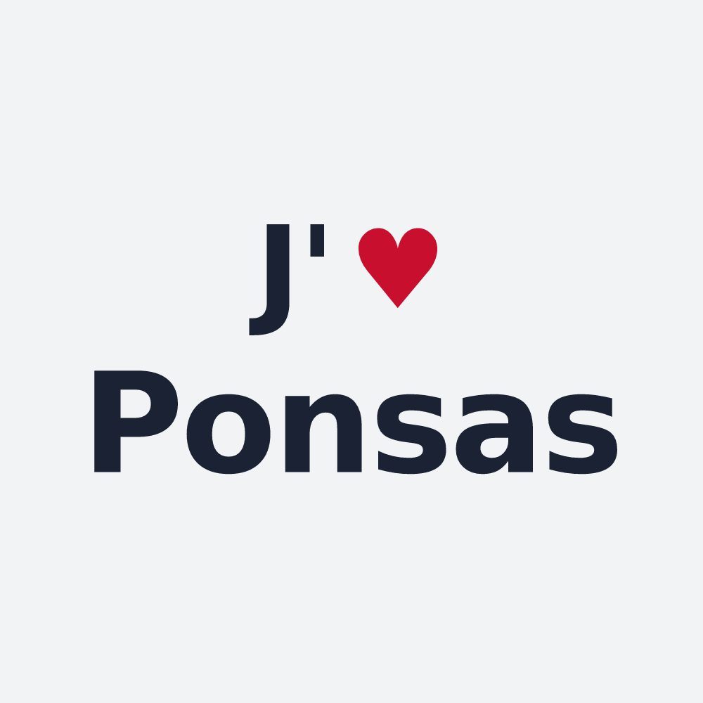 Poster personnalisé Ponsas — design J'aime Ponsas