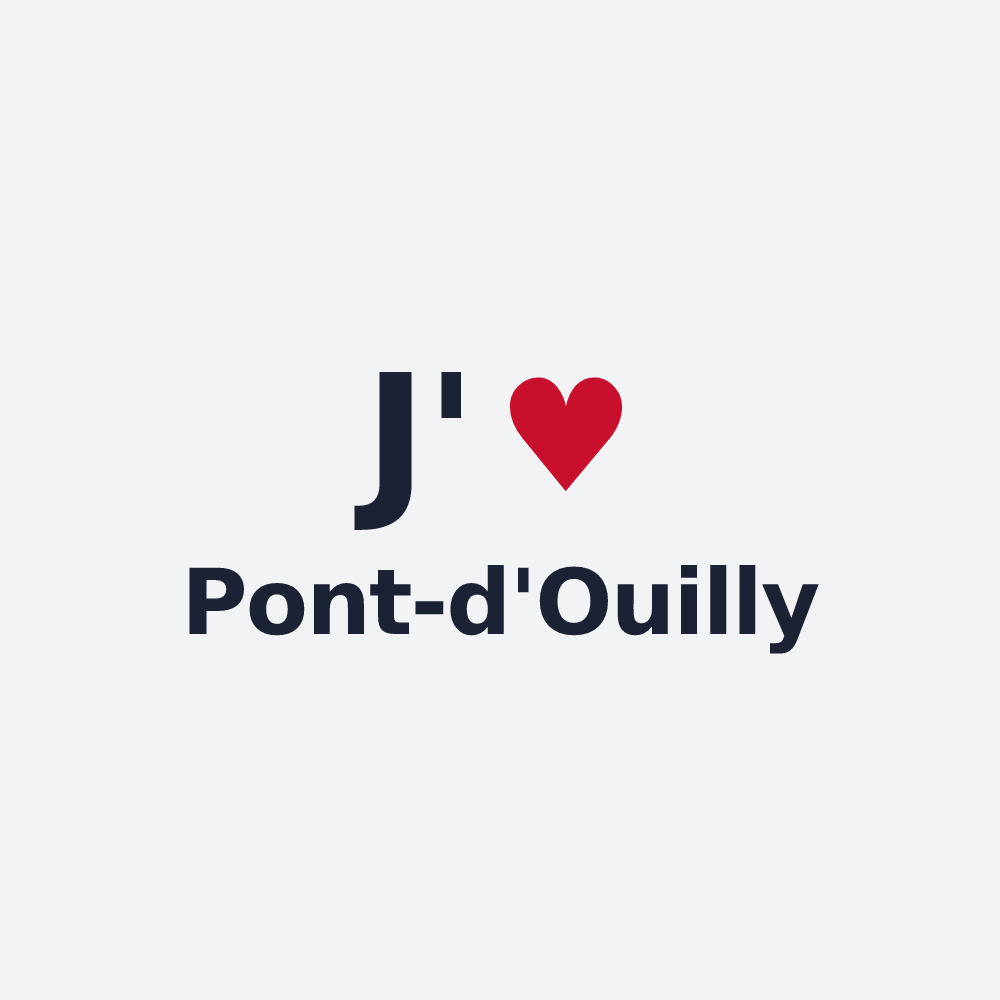 Poster personnalisé Pont-d'Ouilly — design J'aime Pont-d'Ouilly