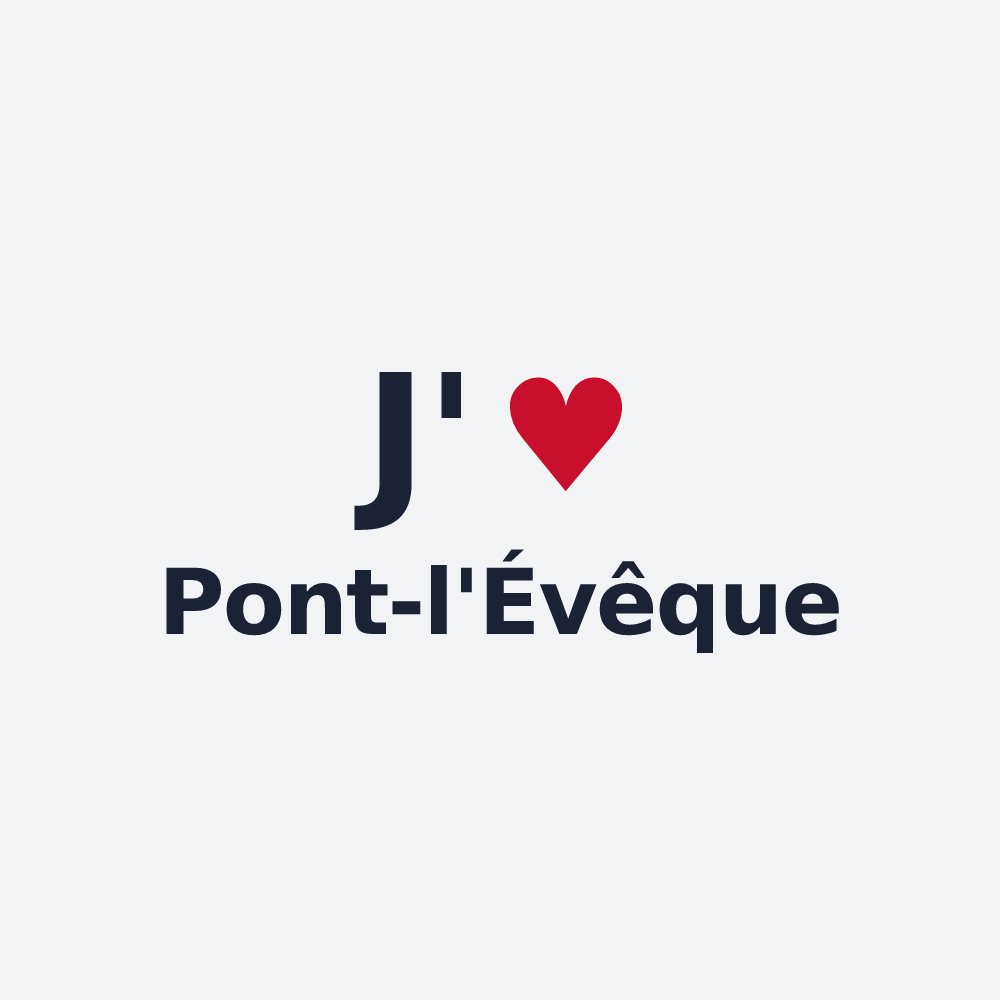 Poster personnalisé Pont-l'Évêque — design J'aime Pont-l'Évêque