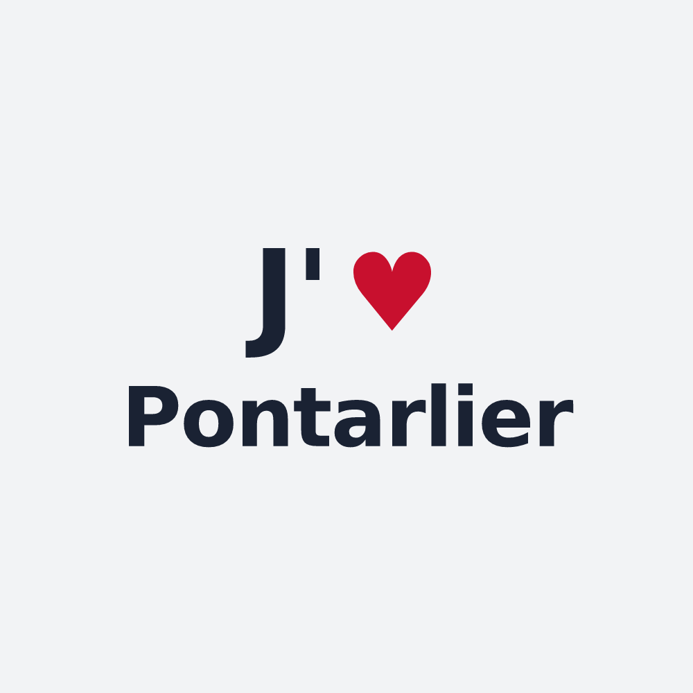 Poster personnalisé Pontarlier — design « J'aime Pontarlier » imprimé sur le poster