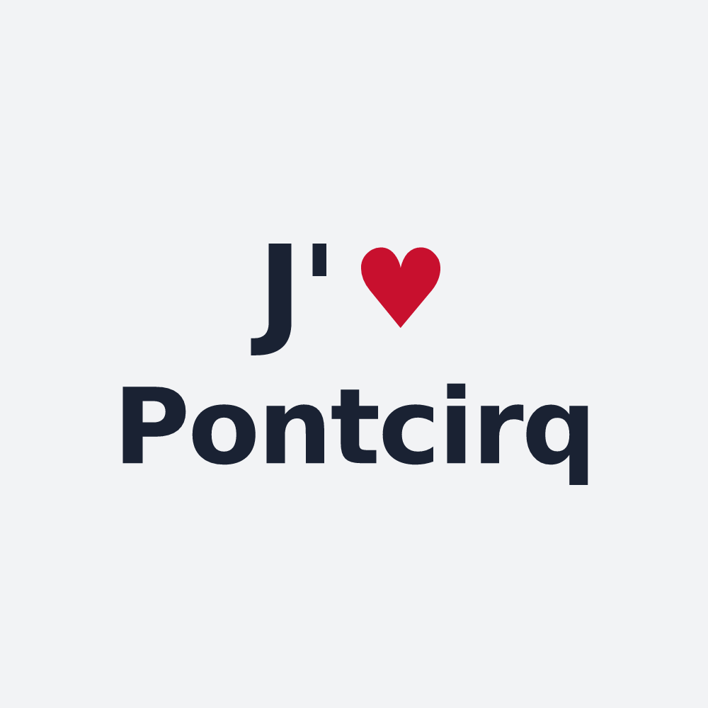 Poster personnalisé Pontcirq — design « J'aime Pontcirq » imprimé sur le poster