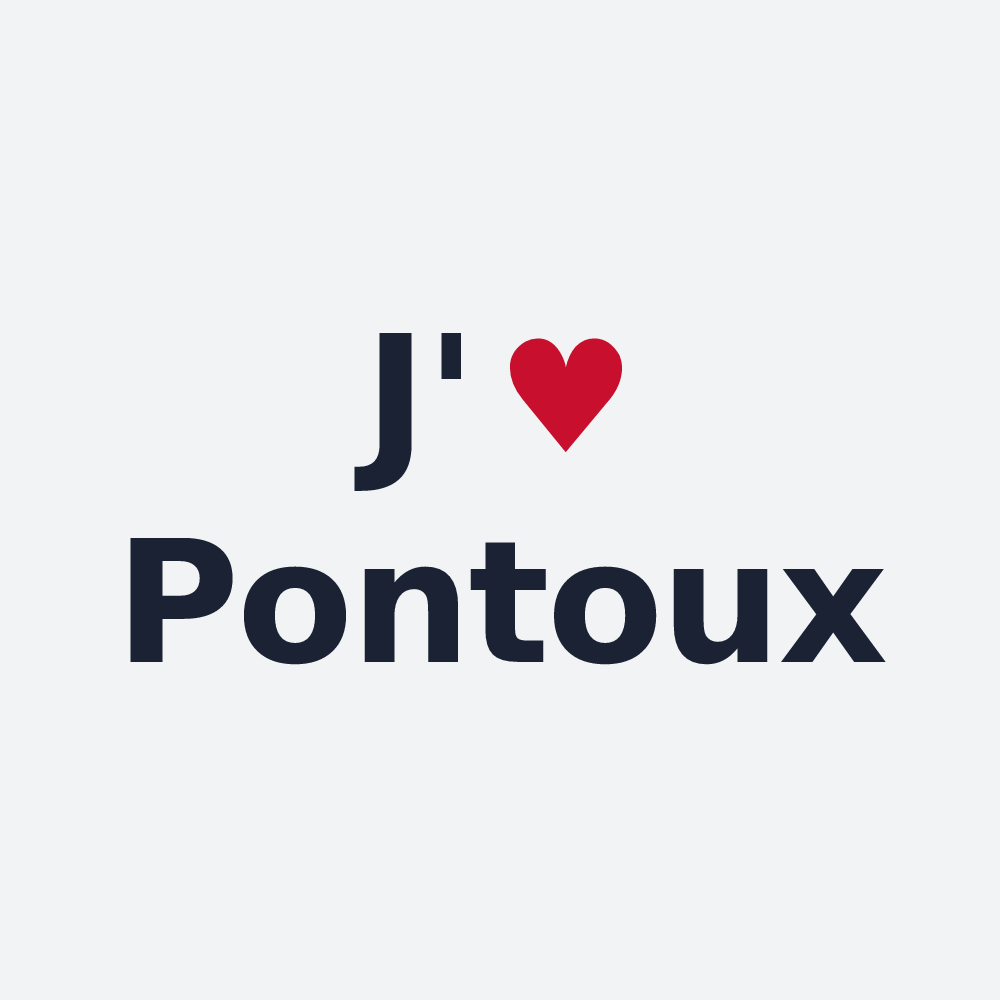Poster personnalisé Pontoux — design « J'aime Pontoux » imprimé sur le poster