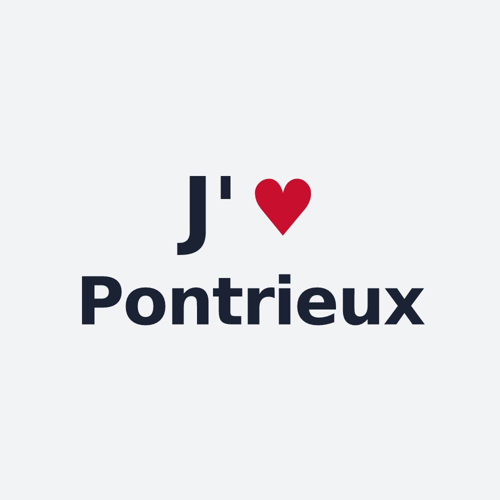 Poster personnalisé Pontrieux — design « J'aime Pontrieux » imprimé sur le poster