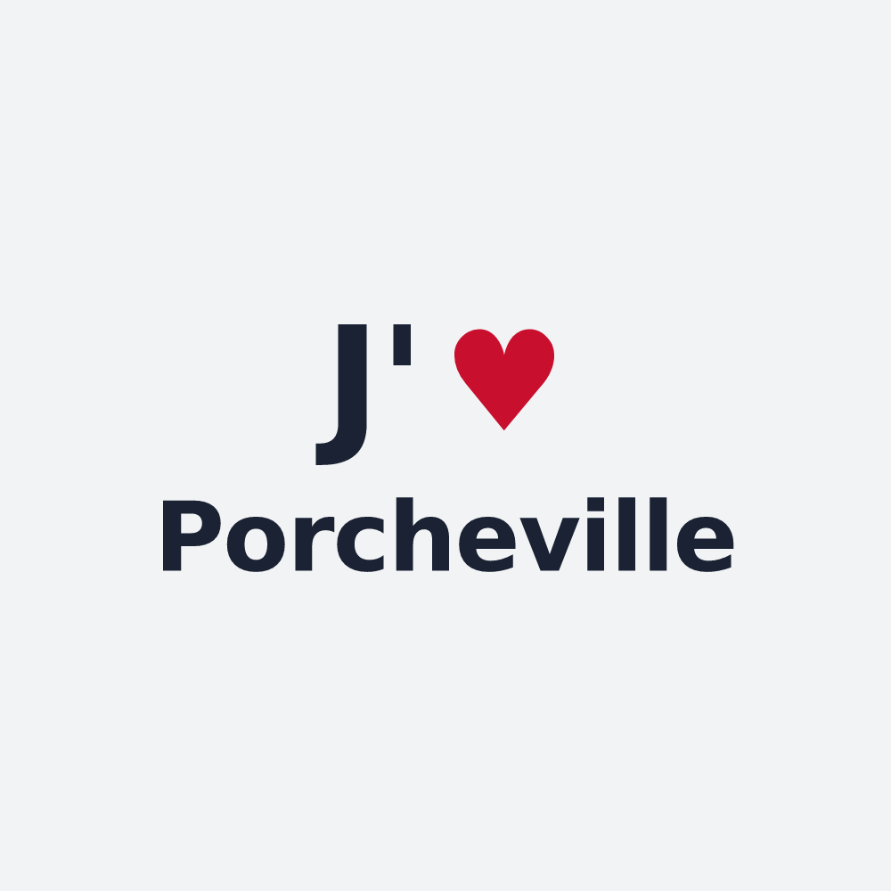 Poster personnalisé Porcheville — design J'aime Porcheville