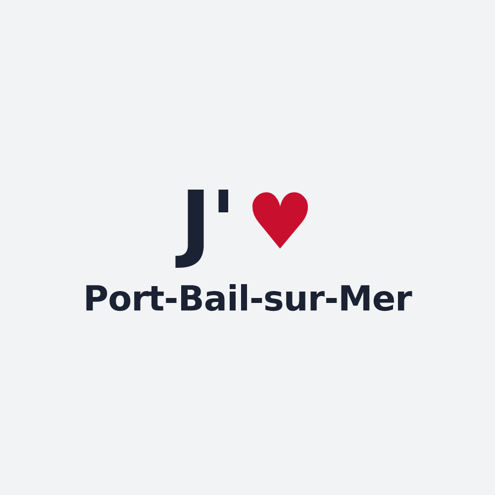 Poster personnalisé Port-Bail-sur-Mer — design J'aime Port-Bail-sur-Mer