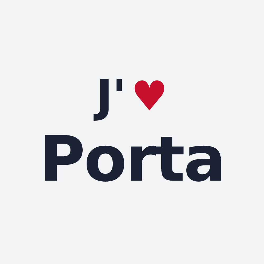 Poster personnalisé Porta — design « J'aime Porta » imprimé sur le poster