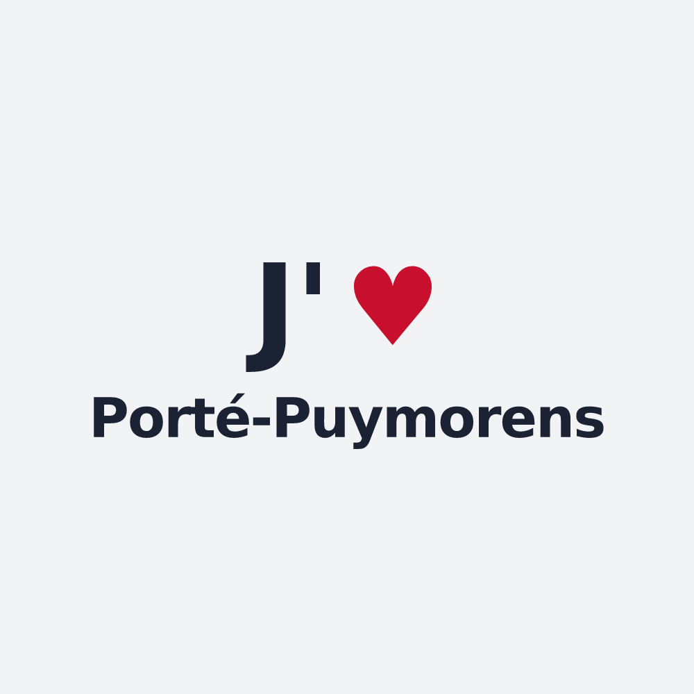 Poster personnalisé Porté-Puymorens — design « J'aime Porté-Puymorens » imprimé sur le poster