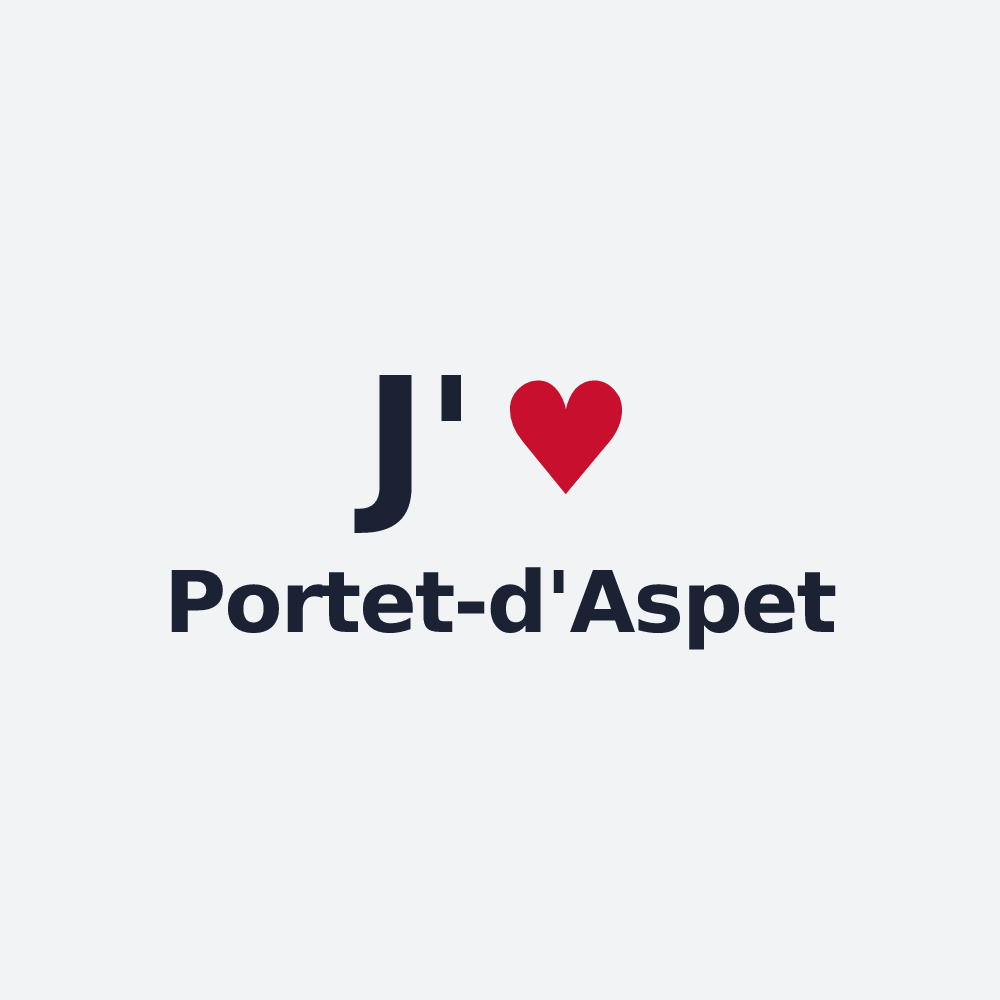 Poster personnalisé Portet-d'Aspet — design J'aime Portet-d'Aspet