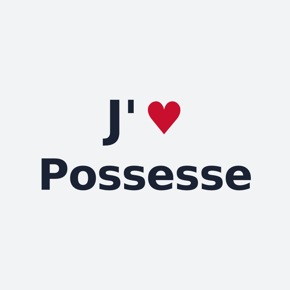Poster personnalisé Possesse — design « J'aime Possesse » imprimé sur le poster