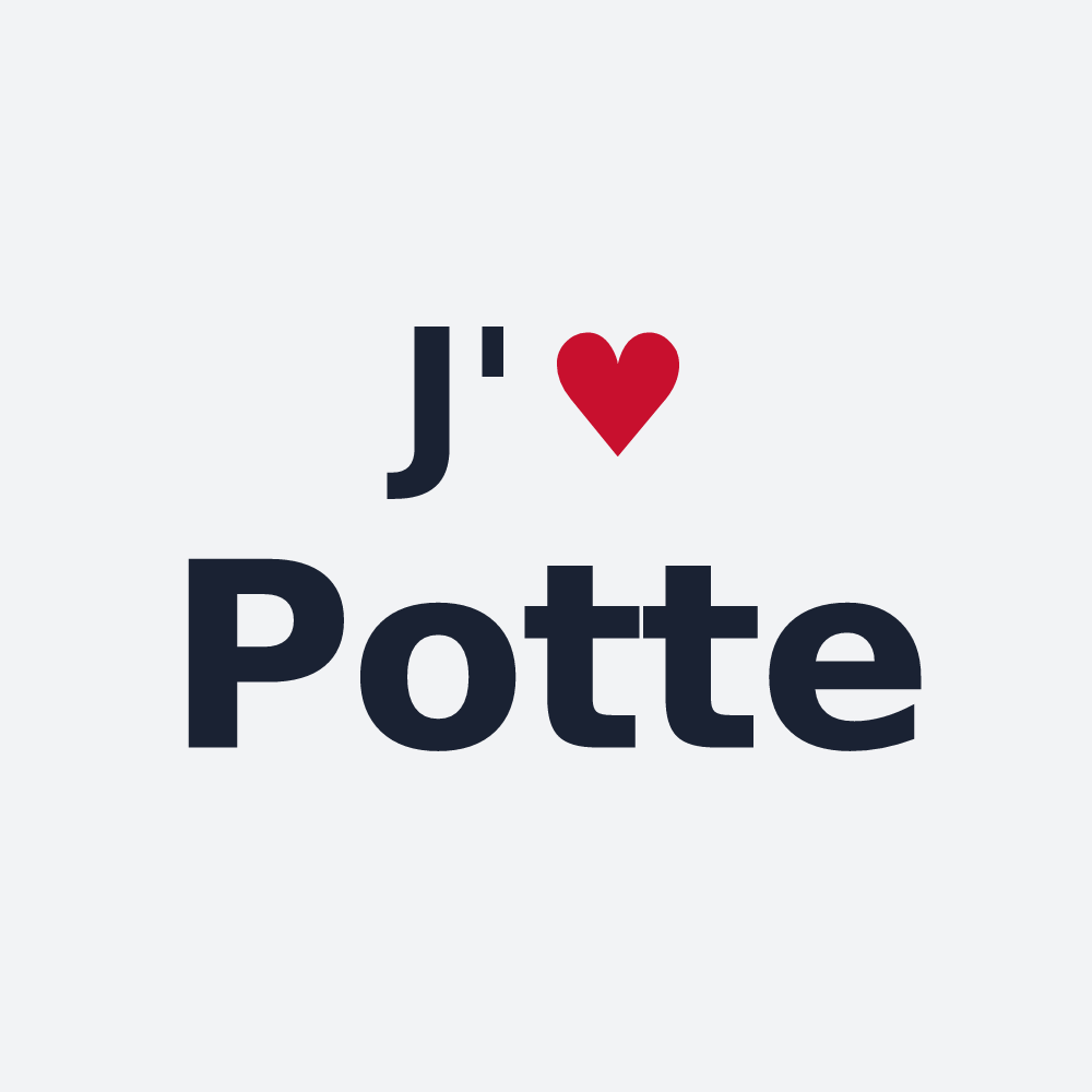 Poster personnalisé Potte — design « J'aime Potte » imprimé sur le poster