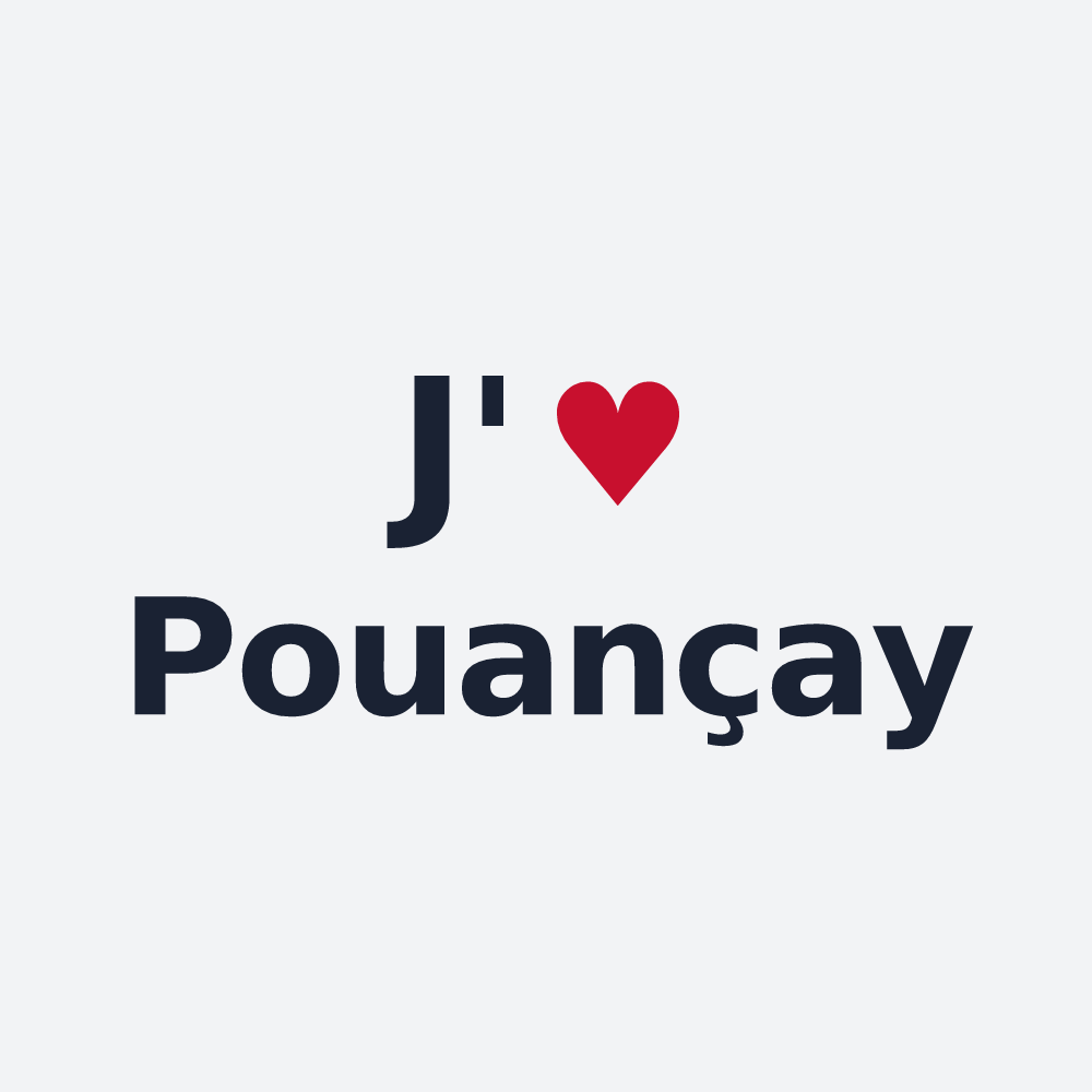 Poster personnalisé Pouançay — design « J'aime Pouançay » imprimé sur le poster