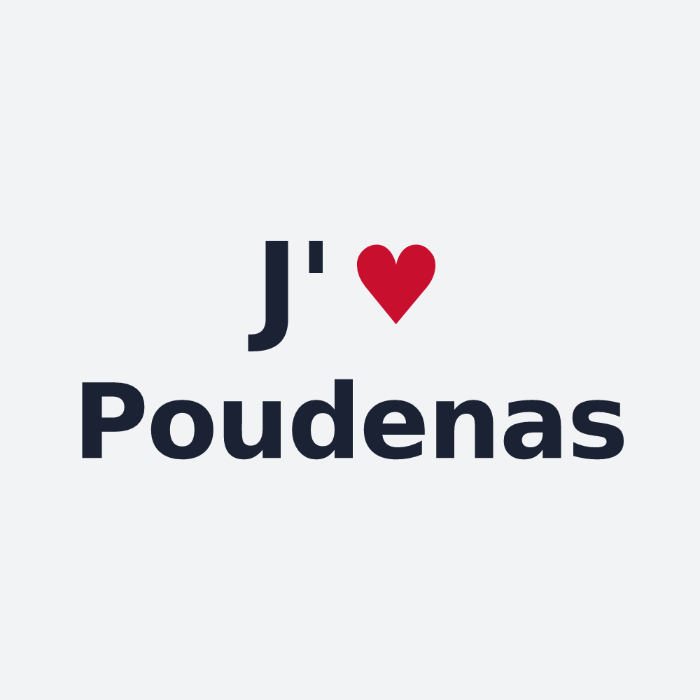 Poster personnalisé Poudenas — design J'aime Poudenas