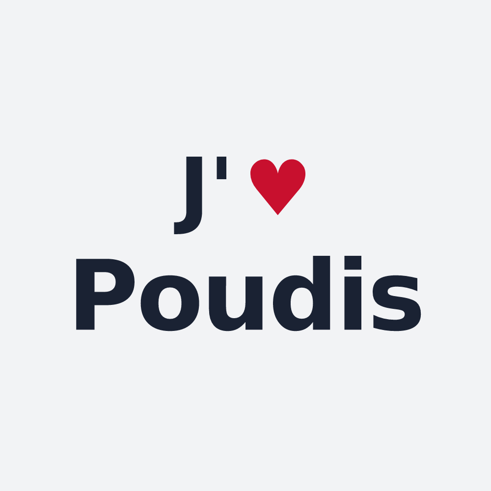 Poster personnalisé Poudis — design J'aime Poudis