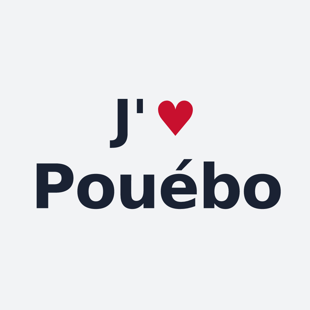 Poster personnalisé Pouébo — design J'aime Pouébo