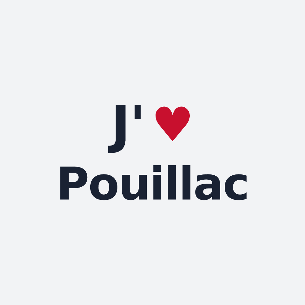 Poster personnalisé Pouillac — design J'aime Pouillac