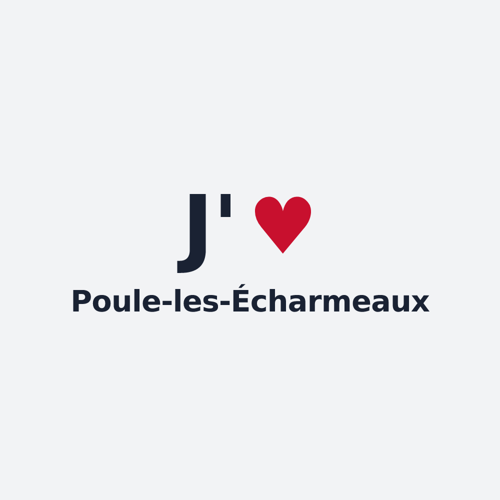 Poster personnalisé Poule-les-Écharmeaux — design J'aime Poule-les-Écharmeaux