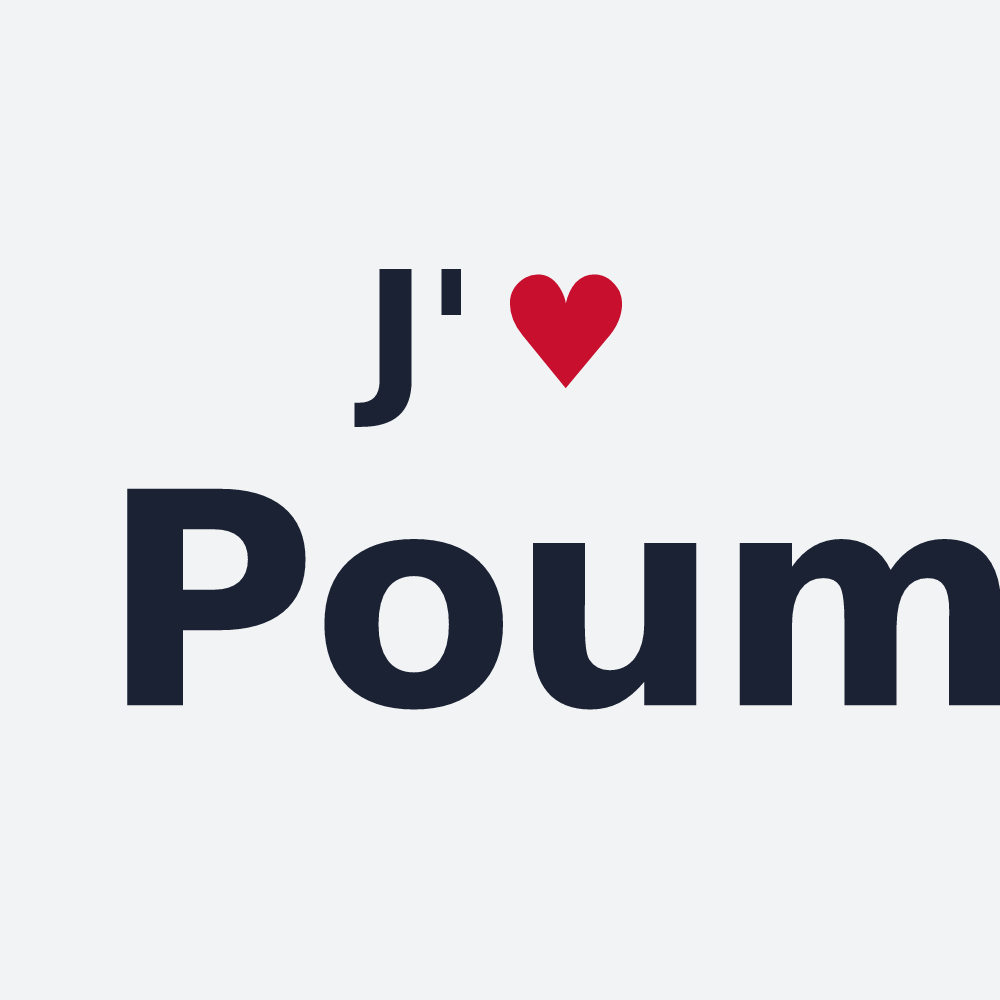 Poster personnalisé Poum — design « J'aime Poum » imprimé sur le poster