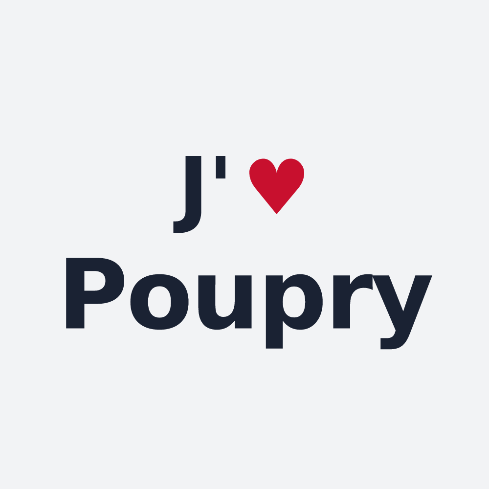 Poster personnalisé Poupry — design J'aime Poupry