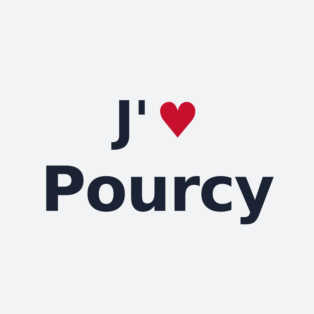 Poster personnalisé Pourcy — design J'aime Pourcy