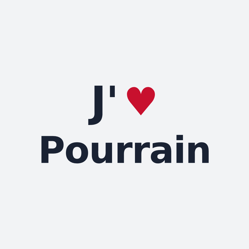 Poster personnalisé Pourrain — design J'aime Pourrain