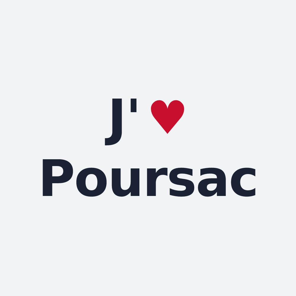Poster personnalisé Poursac — design J'aime Poursac
