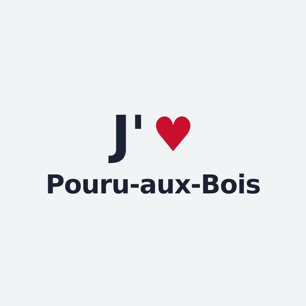 Poster personnalisé Pouru-aux-Bois — design « J'aime Pouru-aux-Bois » imprimé sur le poster