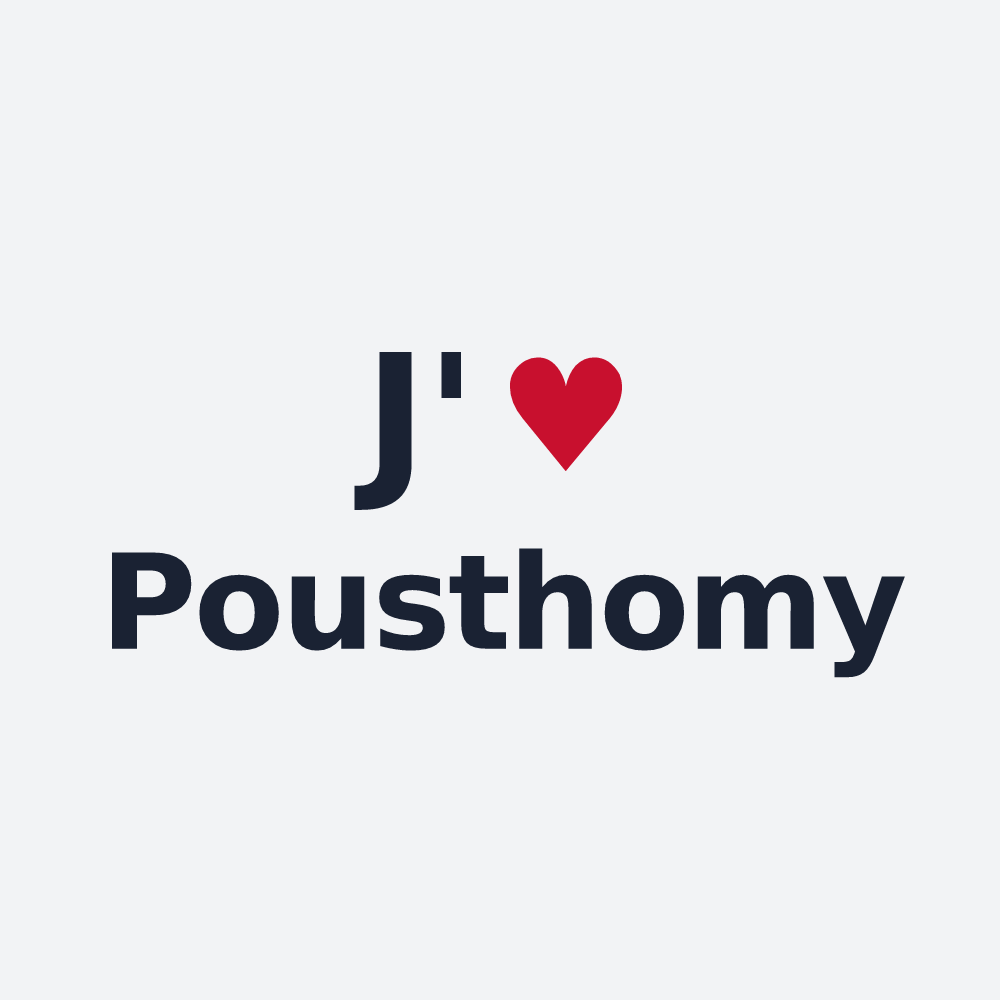 Poster personnalisé Pousthomy — design J'aime Pousthomy