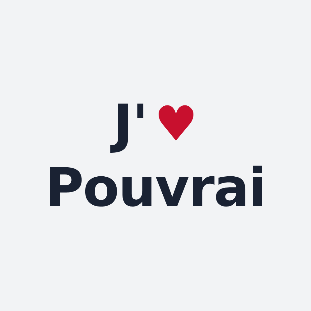 Poster personnalisé Pouvrai — design J'aime Pouvrai