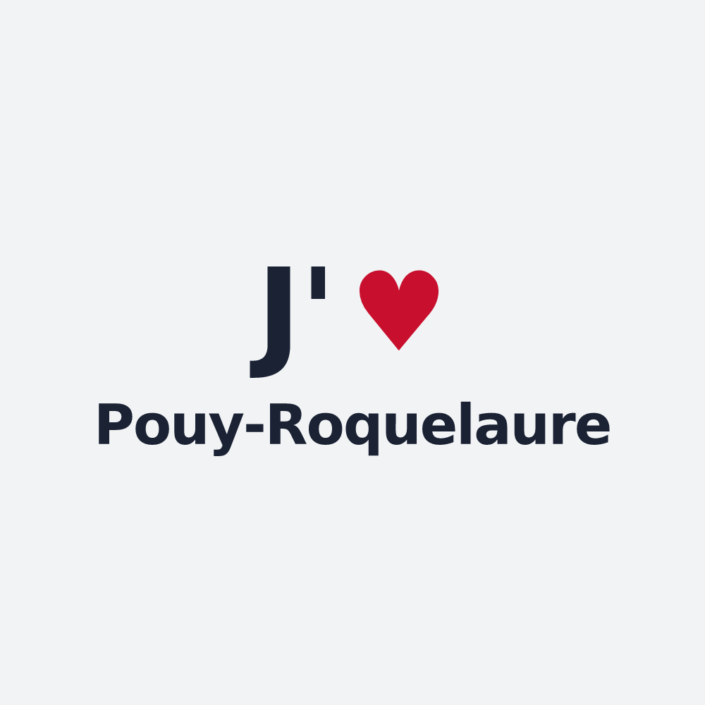 Poster personnalisé Pouy-Roquelaure — design « J'aime Pouy-Roquelaure » imprimé sur le poster