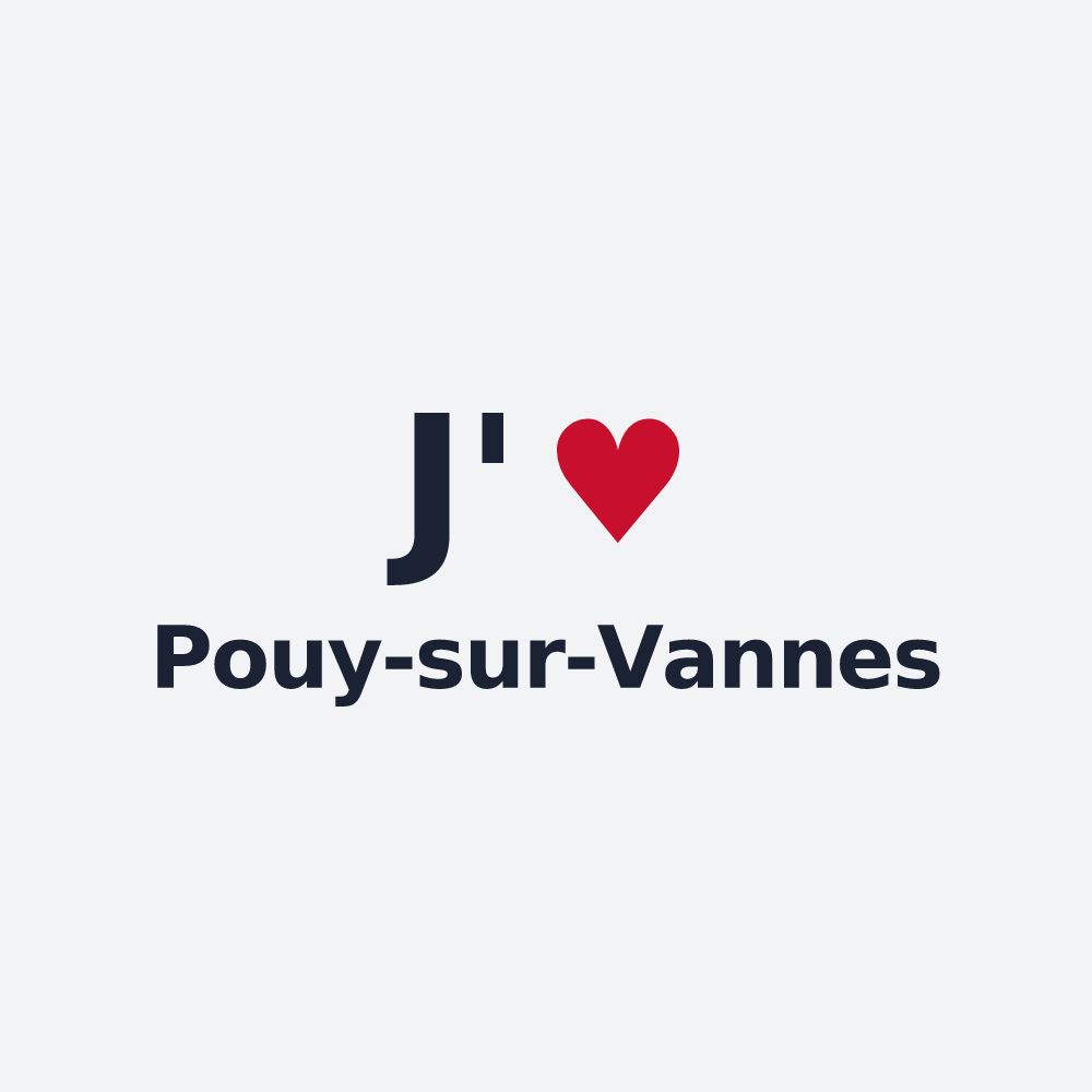 Poster personnalisé Pouy-sur-Vannes — design J'aime Pouy-sur-Vannes
