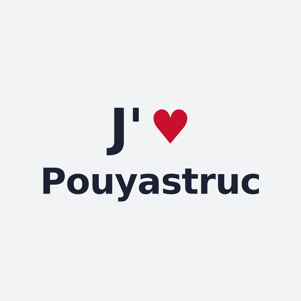 Poster personnalisé Pouyastruc — design J'aime Pouyastruc