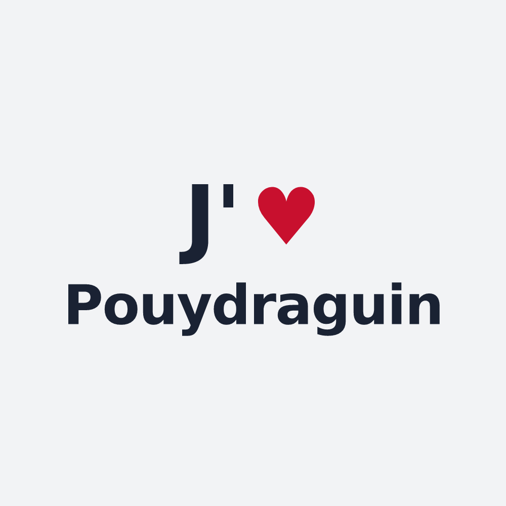 Poster personnalisé Pouydraguin — design J'aime Pouydraguin
