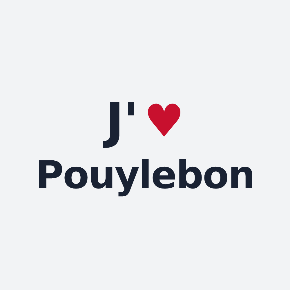 Poster personnalisé Pouylebon — design « J'aime Pouylebon » imprimé sur le poster