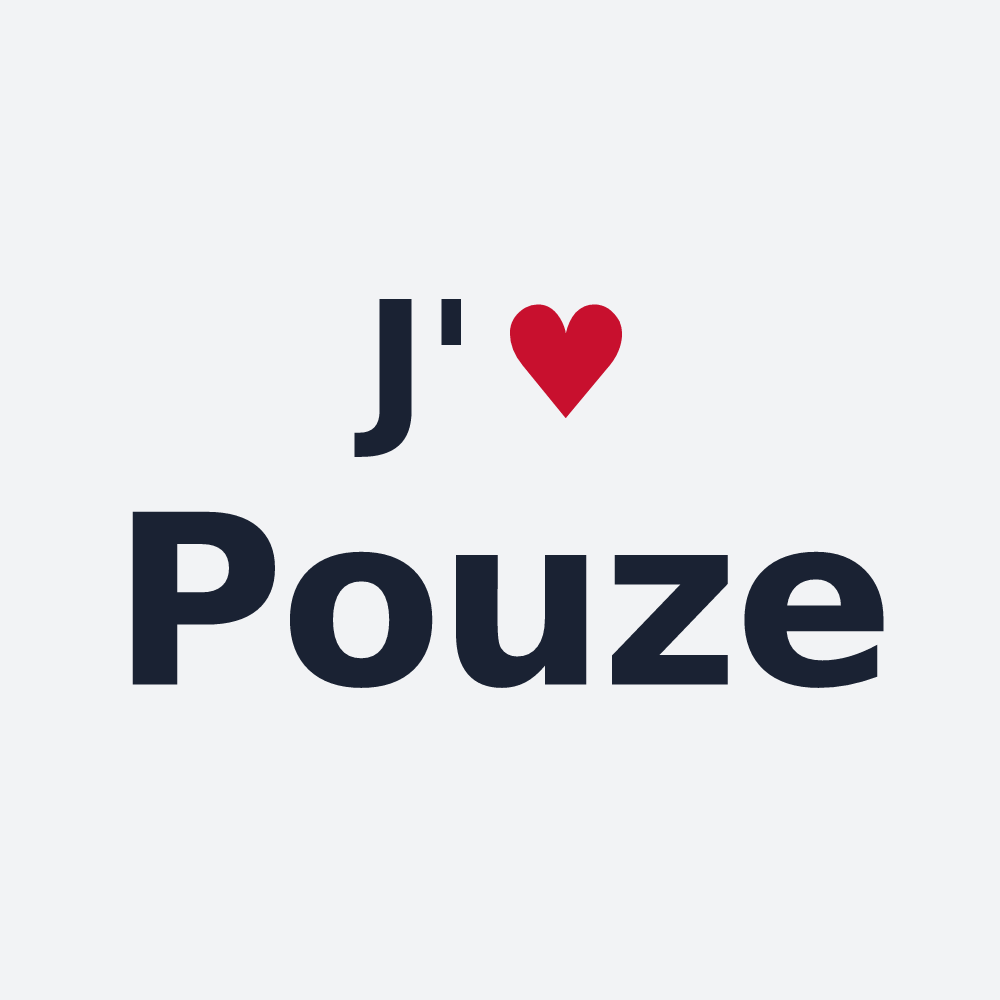Poster personnalisé Pouze — design J'aime Pouze