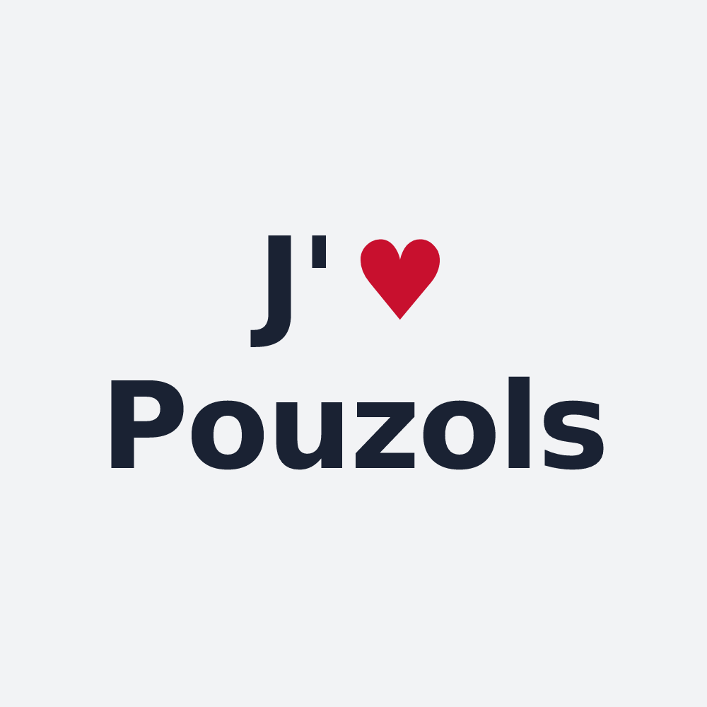 Poster personnalisé Pouzols — design J'aime Pouzols