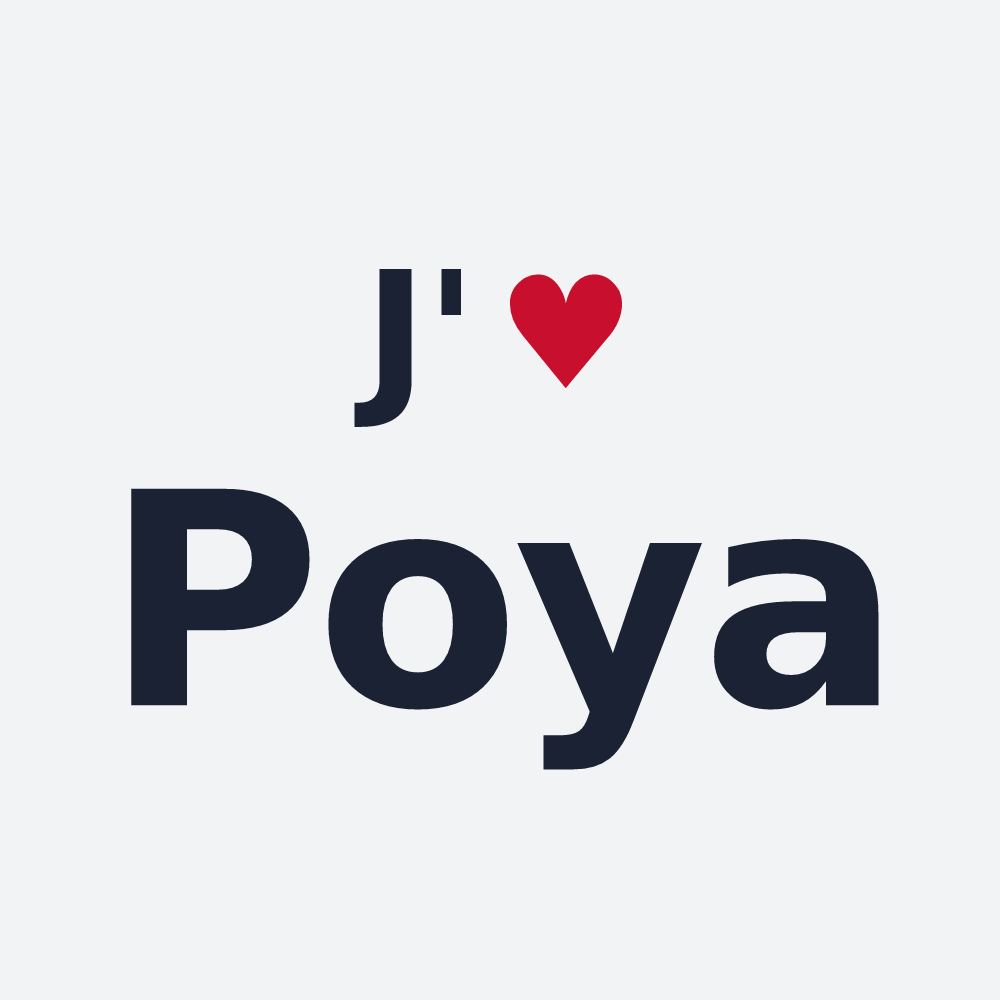 Poster personnalisé Poya — design « J'aime Poya » imprimé sur le poster