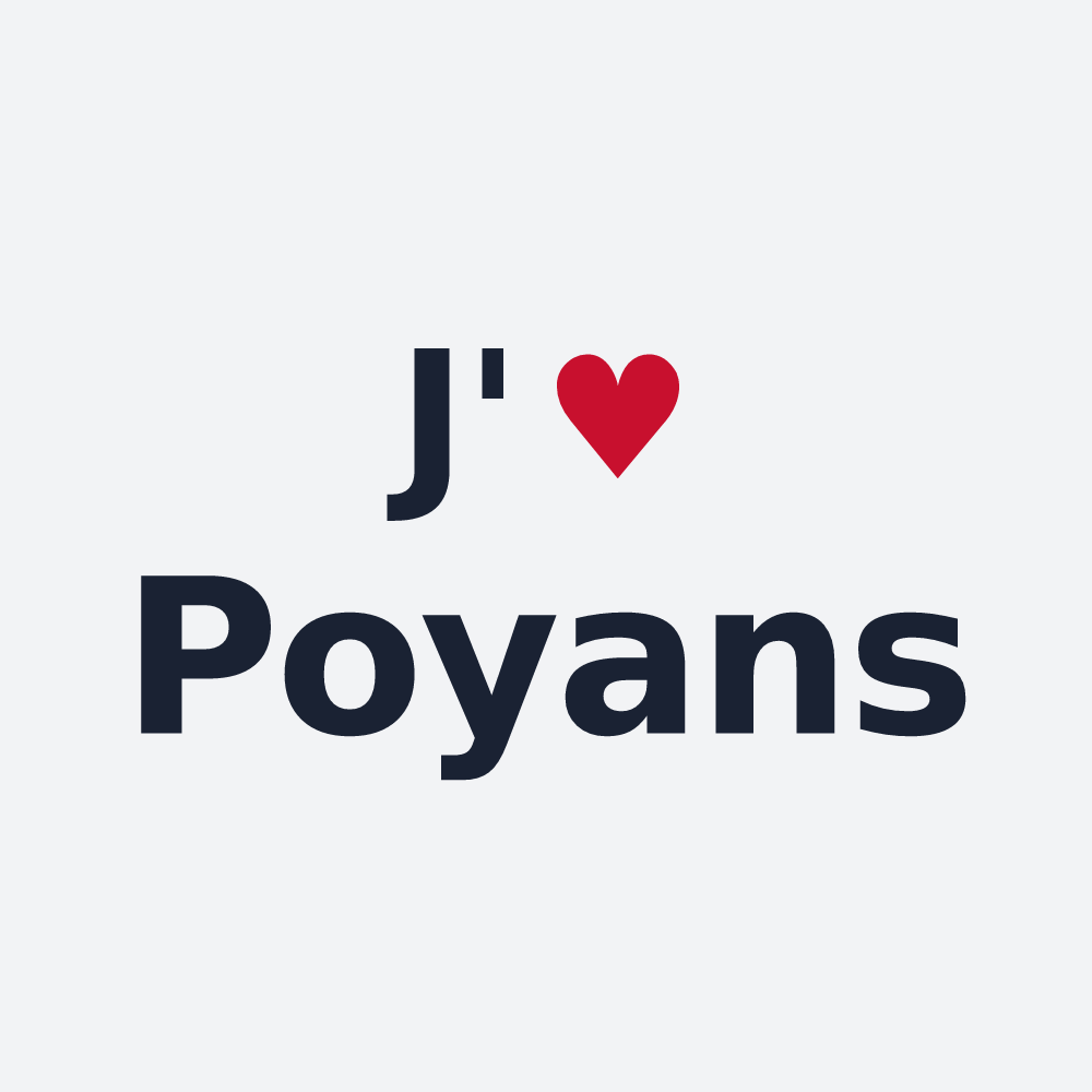 Poster personnalisé Poyans — design J'aime Poyans