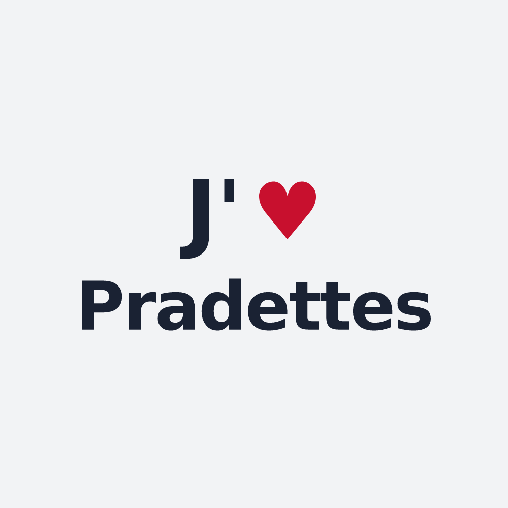 Poster personnalisé Pradettes — design J'aime Pradettes