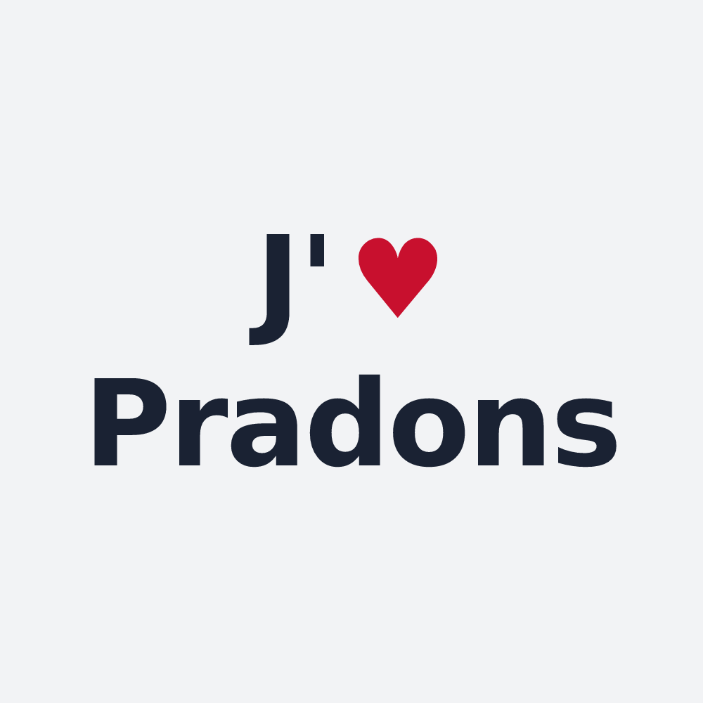 Poster personnalisé Pradons — design J'aime Pradons