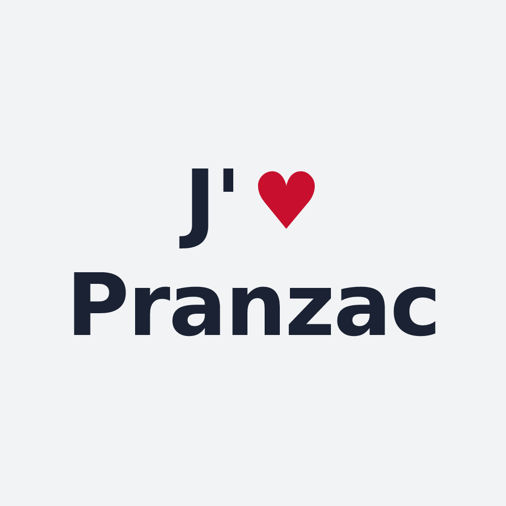 Poster personnalisé Pranzac — design J'aime Pranzac