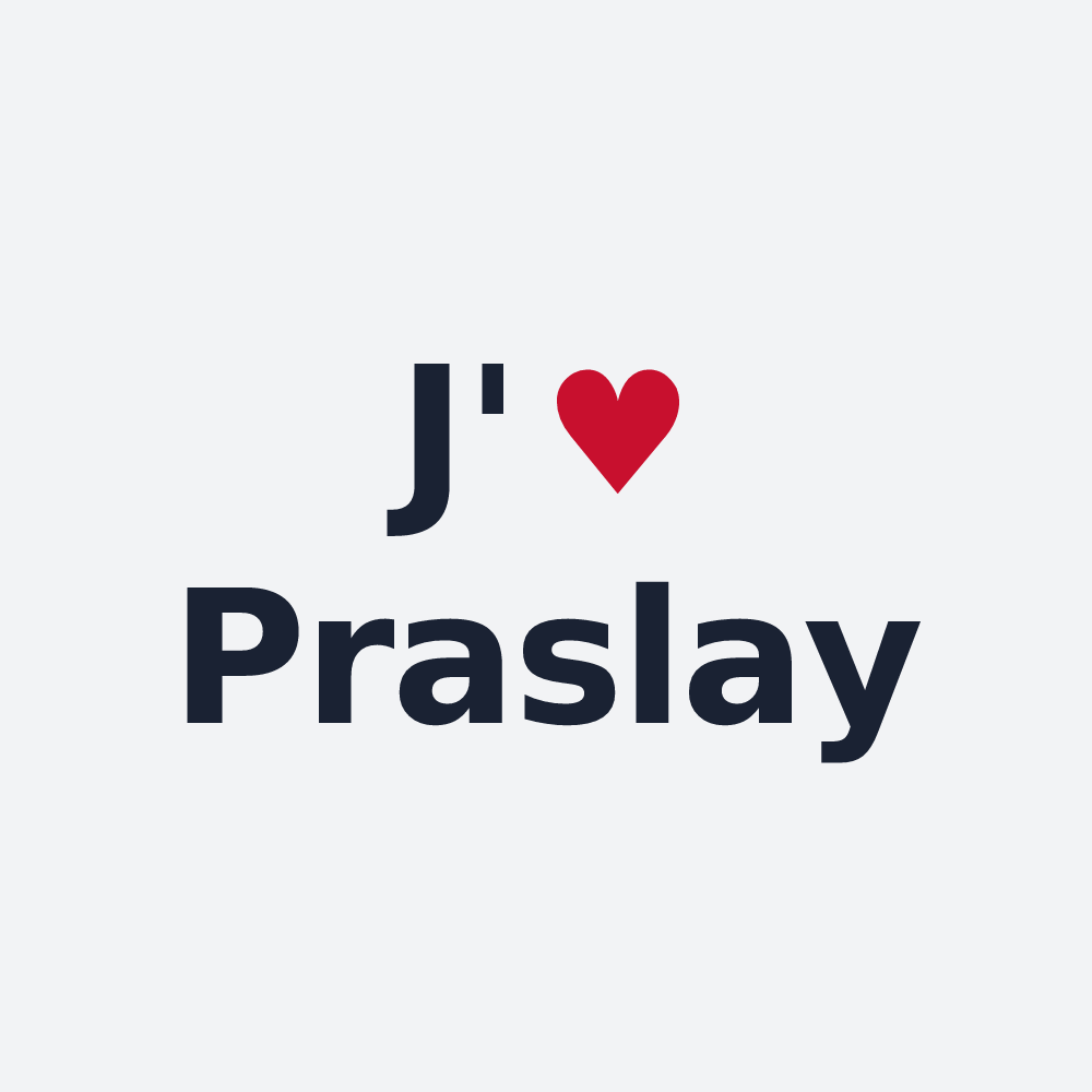 Poster personnalisé Praslay — design J'aime Praslay