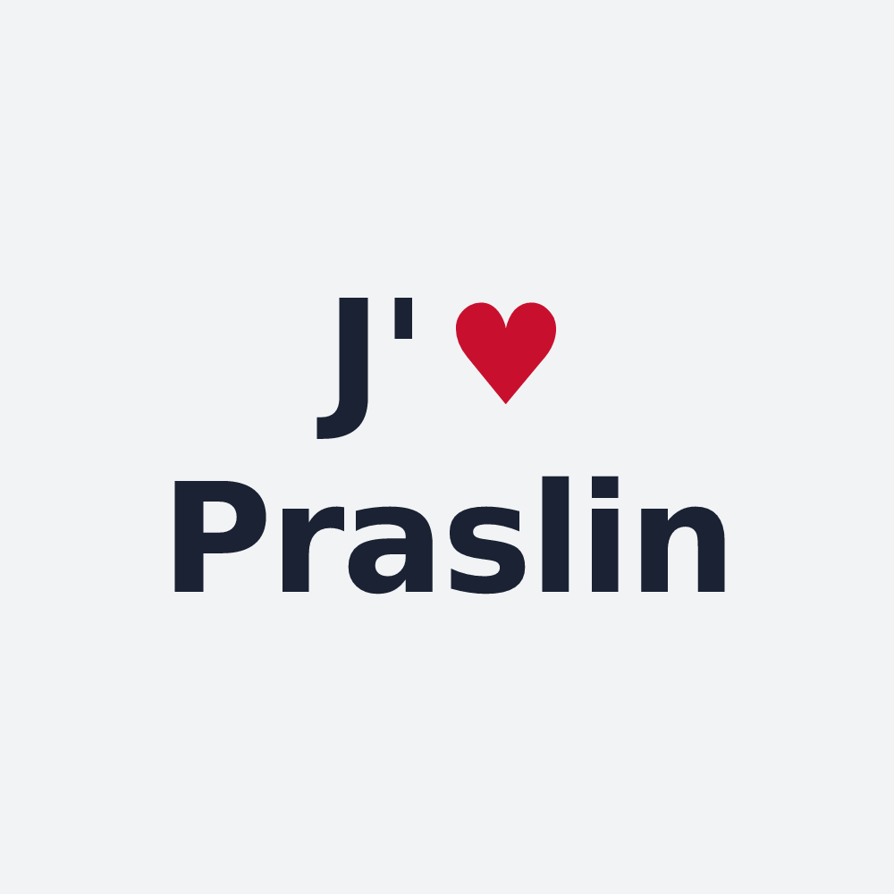 Poster personnalisé Praslin — design J'aime Praslin