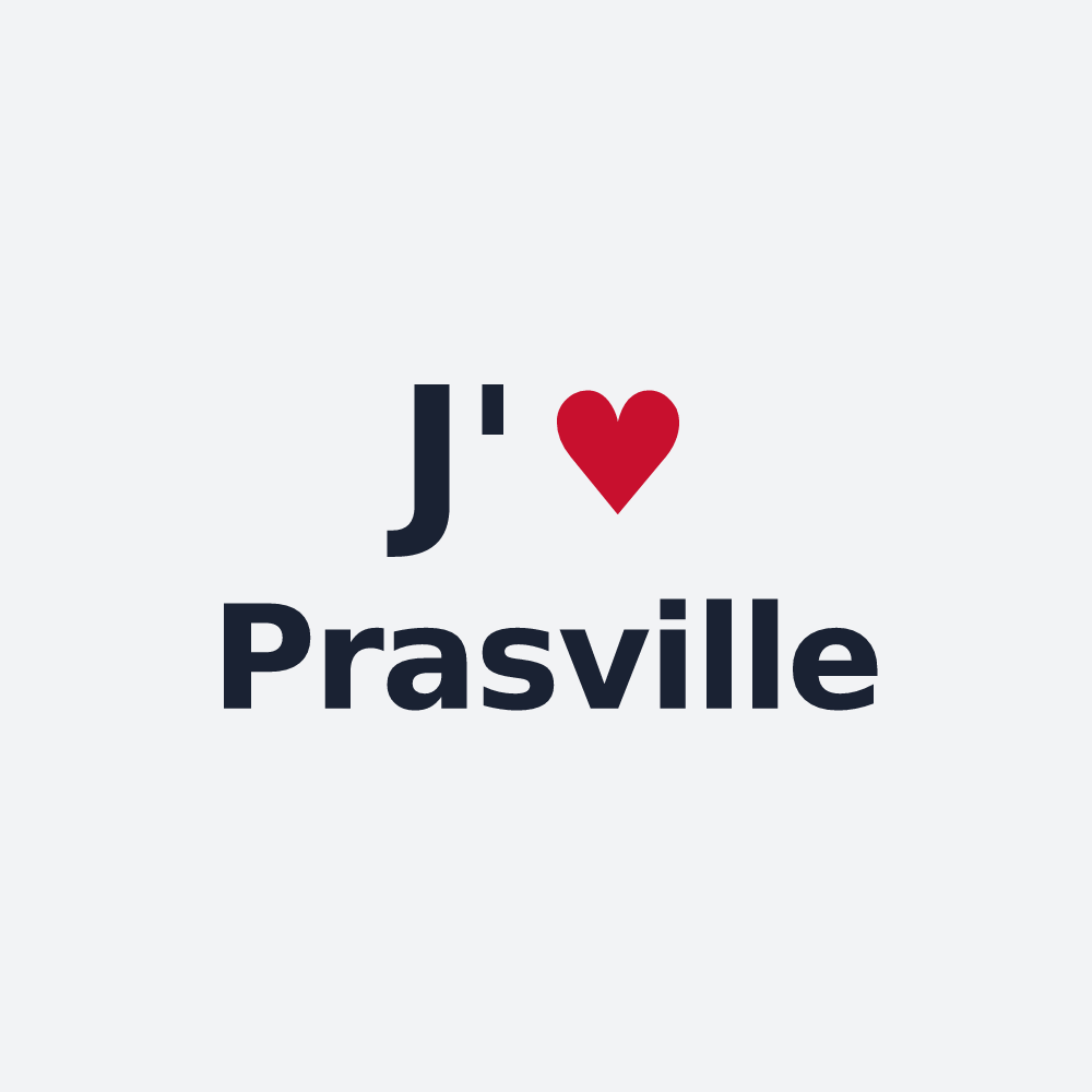 Poster personnalisé Prasville — design J'aime Prasville