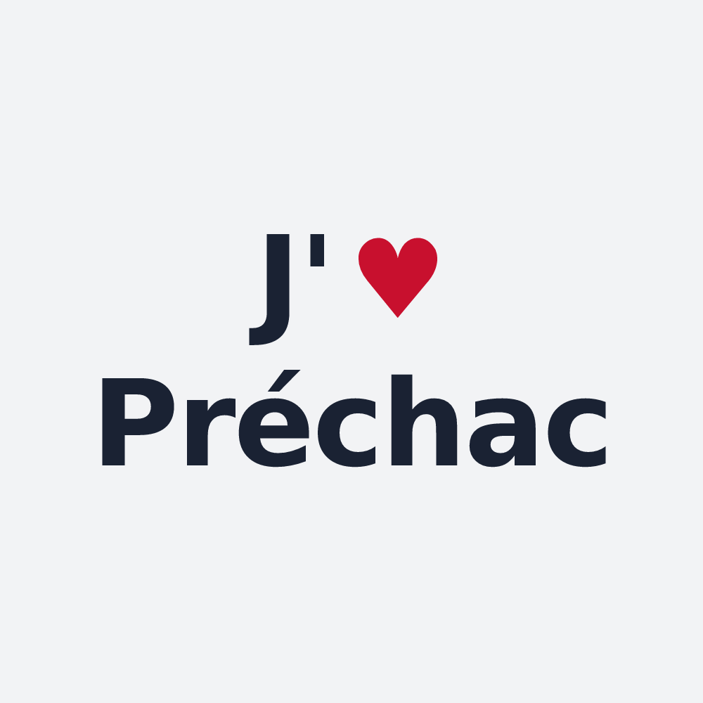 Poster personnalisé Préchac — design J'aime Préchac