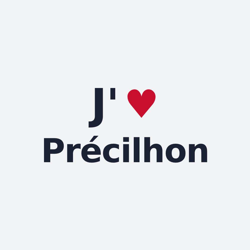 Poster personnalisé Précilhon — design « J'aime Précilhon » imprimé sur le poster
