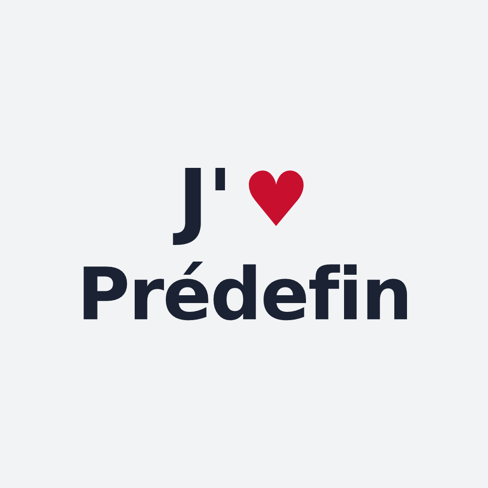 Poster personnalisé Prédefin — design J'aime Prédefin