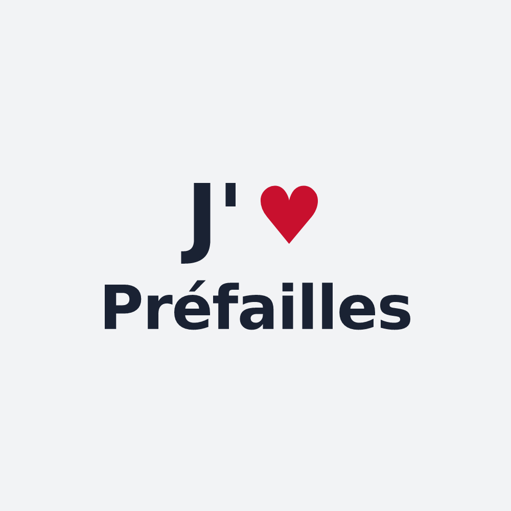 Poster personnalisé Préfailles — design « J'aime Préfailles » imprimé sur le poster