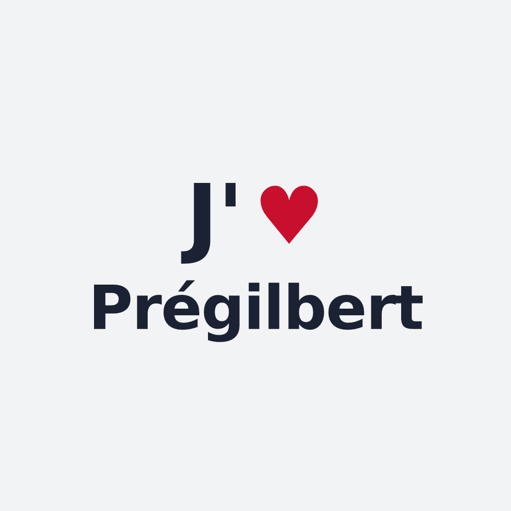 Poster personnalisé Prégilbert — design J'aime Prégilbert